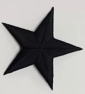 Toppa Applique 3" Ricamo Ferro su Stella Nera - Foto 1 di 1