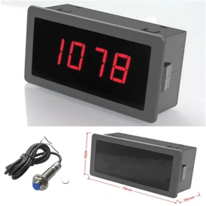 Tachimetro LED Rosso Auto 4 Motore Digitale RPM Misuratore Velocità Misuratore 0-9999 - Foto 1 di 11
