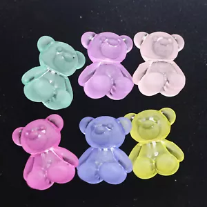 30pcs Mixed Frosted Color Cute Bear Chunky Beads 18mm DIY Bracelet Necklace - Picture 1 of 14