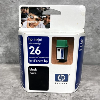 Genuine HP 26 Inkjet Black Print Cartridge Exp 3/04 New and Sealed - Image 1 of 4