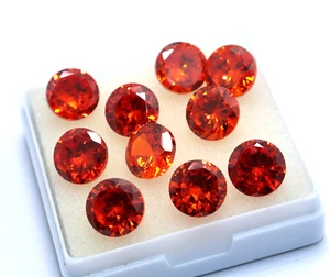 Natural 120 Pcs Orange Zircon Round Cut 4 mm Certified Loose Gemstone Lot + Gift - Picture 1 of 6