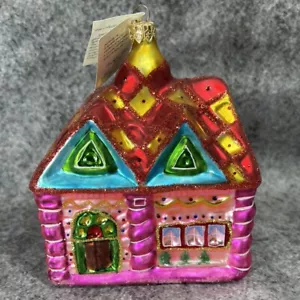 Christopher Radko Pink House Sugar Hill Glass Ornament Collection 1997 4.5"x5" - Picture 1 of 10