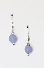 Handmade Opaque Lavender Seaglass Earrings, 925 Sterling Silver French Hooks