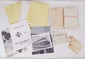 Lot of Erie Lackawanna Railway RR ELRR Train Yard Car Check Tags Letterhead Mags - Picture 1 of 10
