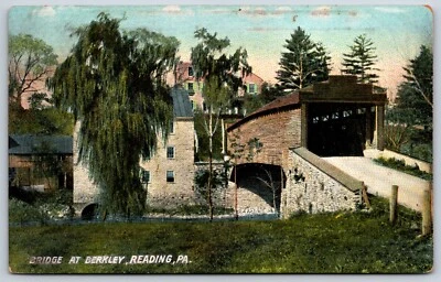 Postal Bridge At Berkley, Reading Pennsylvania publicado 1909 Foto 1 de 2