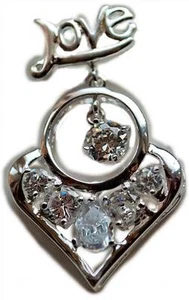 Cheesy Cufflinks Pendant Love Letters Crystals Womens Jewellery Accessory - Picture 1 of 1