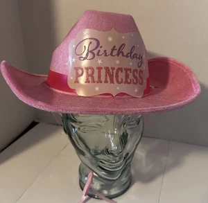 Pink “Birthday Princess”Cowboy Hat Western Fashion Cowgirl Hat Costume Accessory - Picture 1 of 6