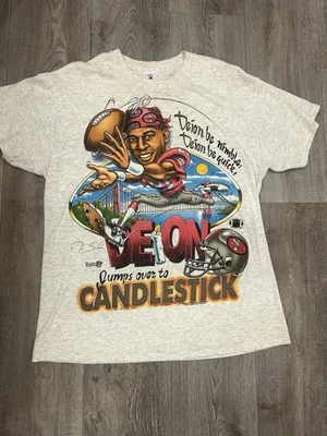 Camisa caricatura vintage años 90 San Francisco 49ers Deion Sanders AN59306 Foto 1 de 4