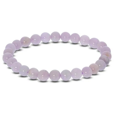 6mm Kunzite Gemstone Round Bead Unisex Stretch Bracelet - Image 1 of 3