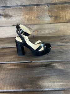Jessica Simpson Beasley Black Platform Heeled Sandals Women Size 10 M - Picture 1 of 17