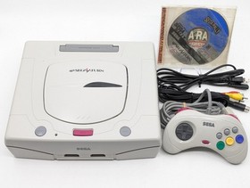 Sega Saturn White HST-3220 NTSC-J Japan Tested w/ Controller + SEGA RALLY