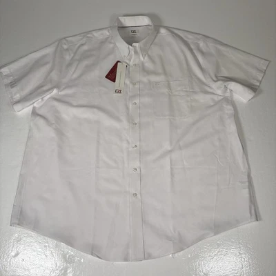 Cutter & Buck Fine Twill Shirt Men's 3XB White Button Down Short Sleeve NWT - Image 1 of 4