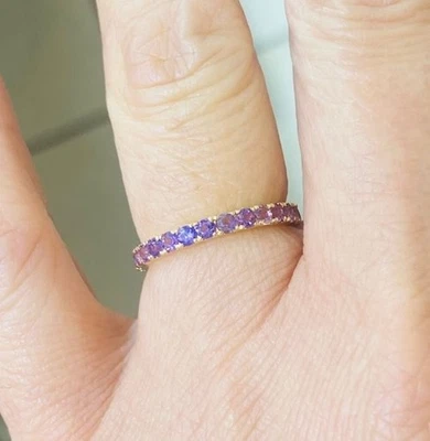 Кольцо из чистого желтого золота 14 карат с круглым аметистом 1,07 GM7,5 размера - Изображение 1 из 4