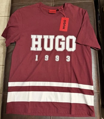 HUGO BOSS 1993 Men's Burgundy Cotton  T-Shirt Size Medium - Image 1 of 4