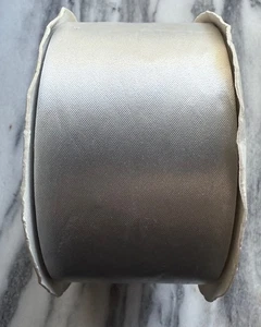 Vintage Berwick Silver Double Face Waterproof Flora-Satin Ribbon 2-3/4" 100 Yds. - Picture 1 of 6