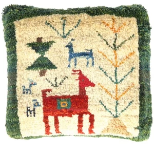 Fine Hand knotted Gabbeh pillow 15"X 15" - Picture 1 of 2