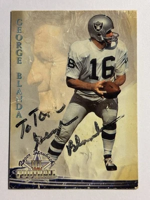 GEORGE BLANDA OAKLAND RAIDERS 1994 #45 AUTOGRAPHED FOOTBALL CARD - Image 1 of 2