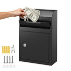 Key Drop Box Locking Mailbox Anti-Theft Dropbox for Money Rents Payments, Black
