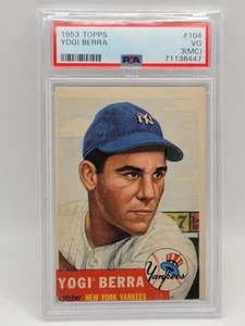 1953 Topps #104 Yogi Berra Yankees Salón de la fama PSA 3 - En muy buena condición - Imagen 1 de 2