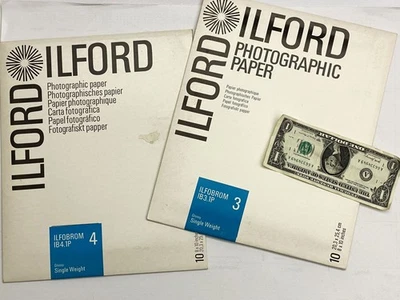 (2) Sellado *PAPEL FOTOGRÁFICO ILFORD* ILFOBROM 3/4 (10 por) 8x10 PAQUETES BRILLANTES Foto 1 de 2