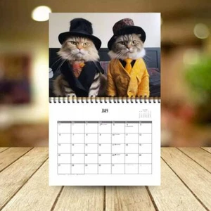 2025 NEW Stylish Cats Calendar 12 Month Home Office Wall Calender Random cat dog - Picture 1 of 10