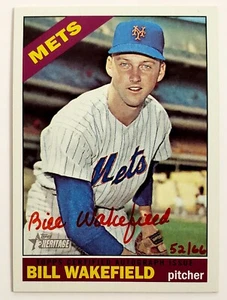 2015 Topps BILL WAKEFIELD 52/66 CERTIFIED AUTOGRAPH ISSUE Heritage #ROA-BW RED - Picture 1 of 2