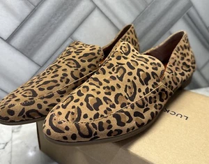 Lucky Brand Cahill  Leopard Print Leather Flats Loafers Shoes Women’s Size 9.5m - Picture 1 of 6