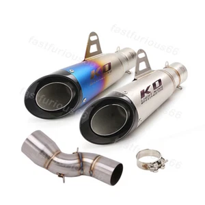 Slip On For Honda CBR1000RR 2017-2023 Mid Exhaust Link Pipe Muffler Tips System - Picture 1 of 15