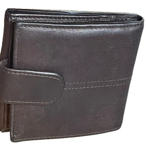Wilsons Leather Men's Wallet Fold Dark Brown Snap Closure Vintage - Picture 1 of 10