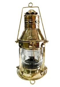 Nautical Vintage Heavy Solid Brass 15" Electric Hanging Lantern Home Decor Lamp - Picture 1 of 4