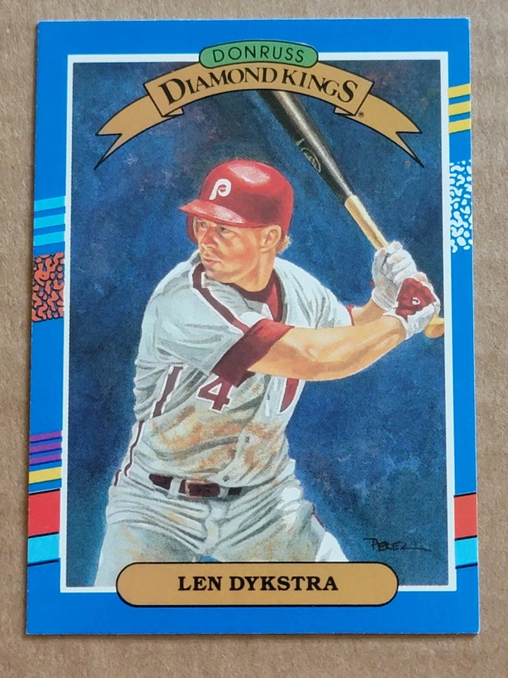 Lenny Dykstra 1991 Donruss Diamond Kings Baseball Card #7 Philadelphia Phillies  - Image 1 of 4
