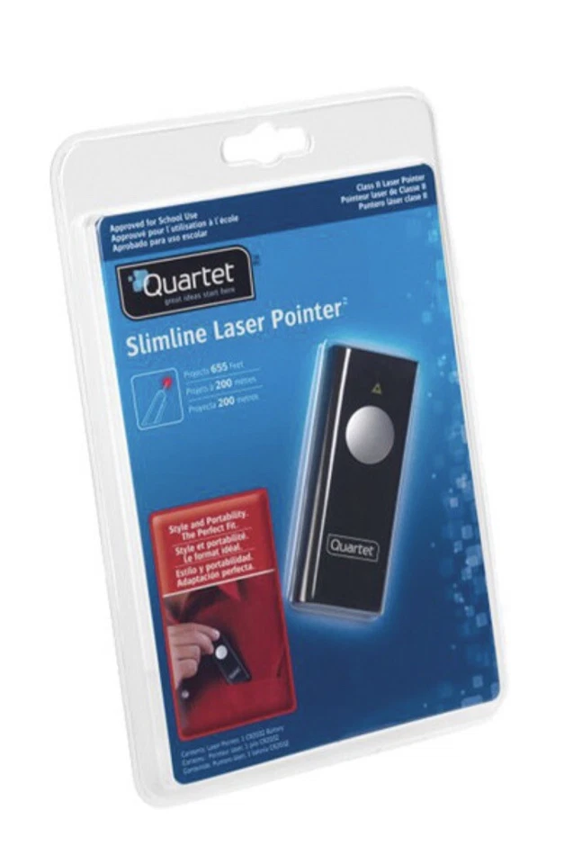 Quartet Class Two P1 Slimline Laser Pointer Projects 655 FT Navy Blue 4 Each