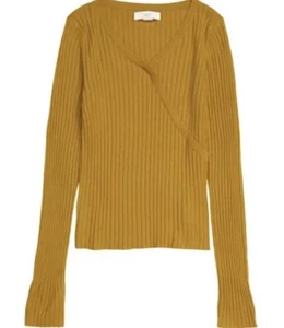 NEW 1901 Girls Faux Wrap Ribbed Sweater in Yellow Nugget Size Large (10/12) - Picture 1 of 6
