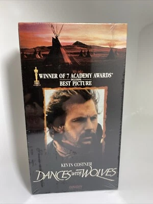 Dances with Wolves (VHS, 1990). New Factory Sealed Video Cassette Tape WATERMARK - Image 1 of 4