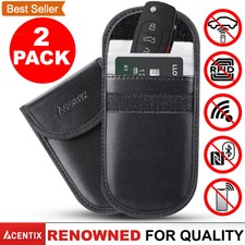 2x Lock Car Key Signal Blocker Keyless Entry Anti-Theft Fob Pouch Faraday Bag UK