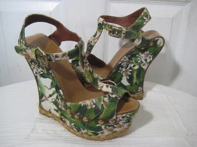 Sandalias Dolce & Gabbana cuña punta abierta zapatos para mujer talla 38 Foto 1 de 4