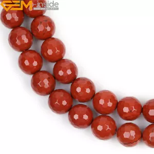 Natural Genuine Faceted Red Jasper Agate Gemstone Loose Beads For Jewelry Making - Picture 1 of 32
