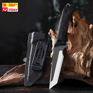 Fixed Blade Knife with Kydex Sheath Razor Sharp Camping Miltary Outdoor Survival - Picture 1 of 10