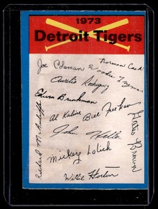 1973 O-Pee-Chee Blue Team Checklists #9 Detroit Tigers - VG-EX