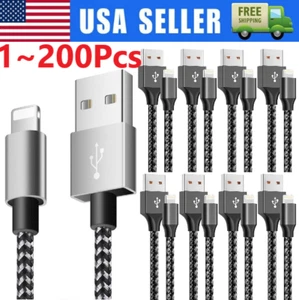 Fast Charger Cable Heavy Duty For iPhone 13 12 11 X XR 8 Charging Cord wholesale - Picture 1 of 10