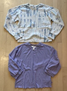 Athleta Girl 12 Lot Shirts Long Sleeved Purple Blue Tie Dye - Picture 1 of 7