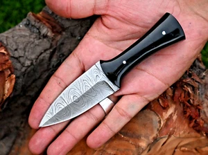 Custom Made Damascus Throwing Boot Knife /Hand Forged Damascus Steel 870 - Picture 1 of 5