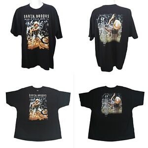 Unisex Garth Brooks World Tour Concert 2014-15 T-Shirt Size XXXL 3XL Black Hanes