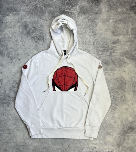Felpa bianca con cappuccio Moncler X Spider Man