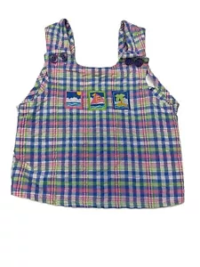 Vintage Healthtex Baby Girl Plaid Sleeveless Shirt 3-6M - Picture 1 of 3