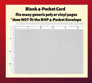 Blank Cards For 4-Pocket 3-Ring Page Holders Pack of 100 - Picture 1 of 3