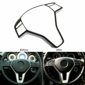 Cubierta de ajuste de volante de automóvil color fibra de carbono para Benz Clase A B C W204 W212 - Imagen 1 de 8