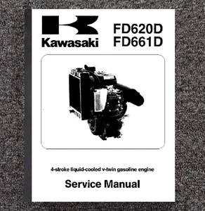 Engine Service Manual fits Kawasaki FD620D FD661D VTwin 20HP + Supplement M - Picture 1 of 21