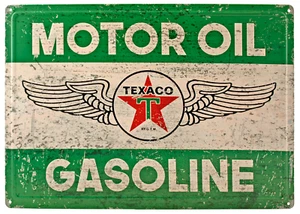 "Letrero de metal de lata publicitario de aceite de motor retro Texaco 16,88"" x 12,13" - Imagen 1 de 1