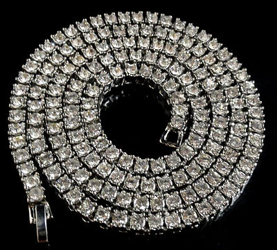 Collar de hip hop cadena tenis diamante simulado oro 14k para hombre y mujer brillante Foto 1 de 4